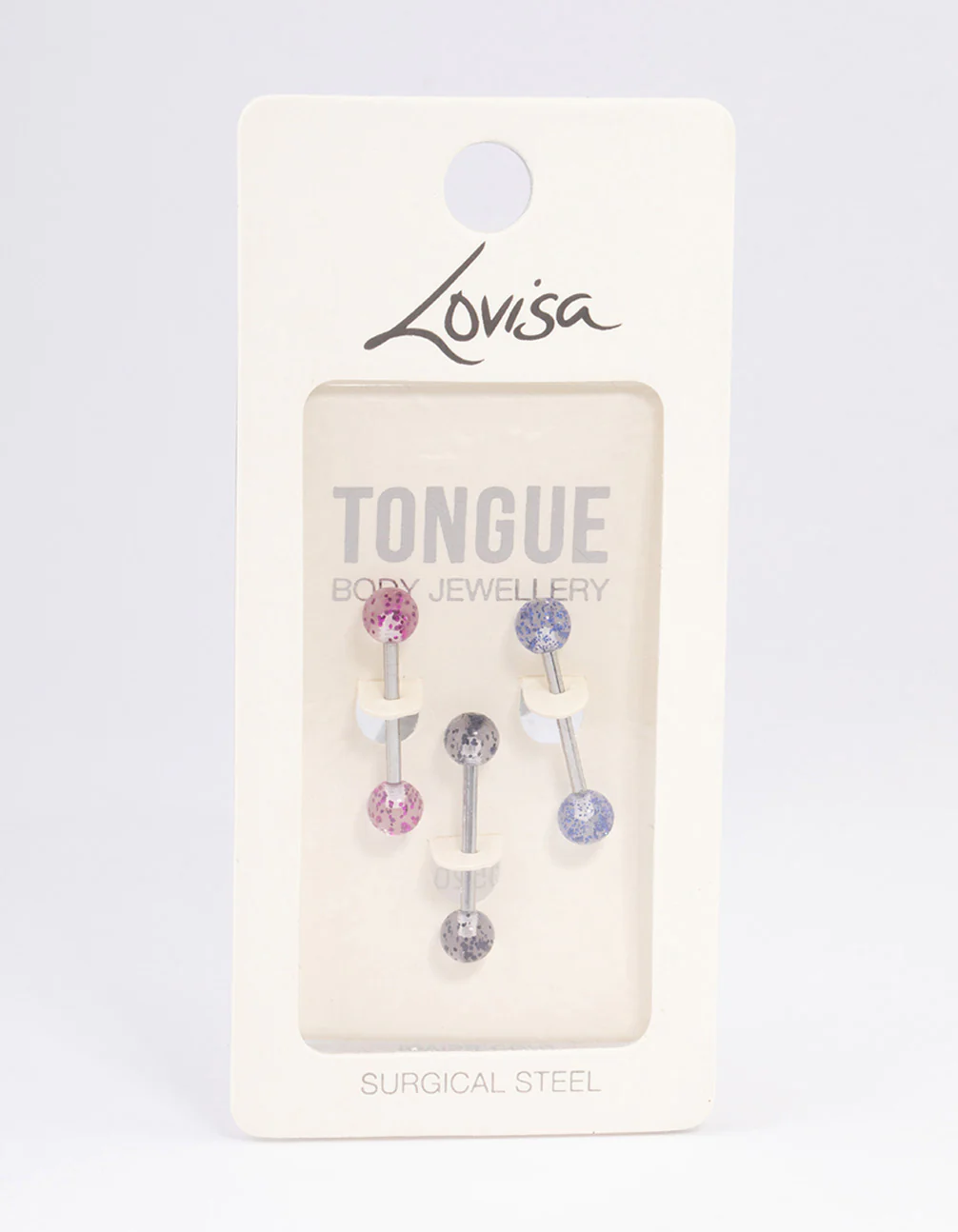 Surgical Steel Glitter Tongue Ring Pack - Image 3