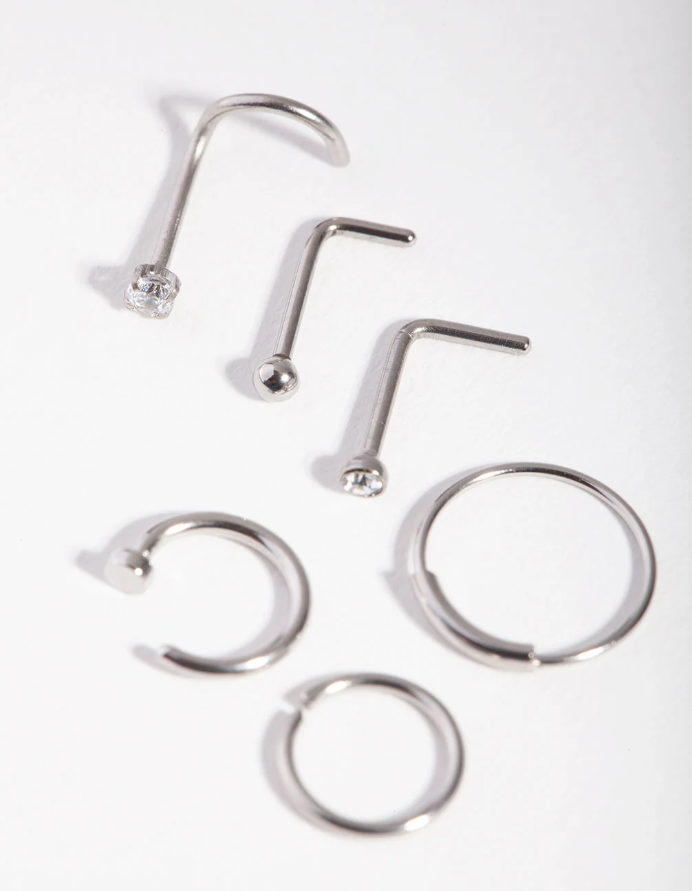 Surgical Steel Nail Nose Ring 6-Pack - Image 2