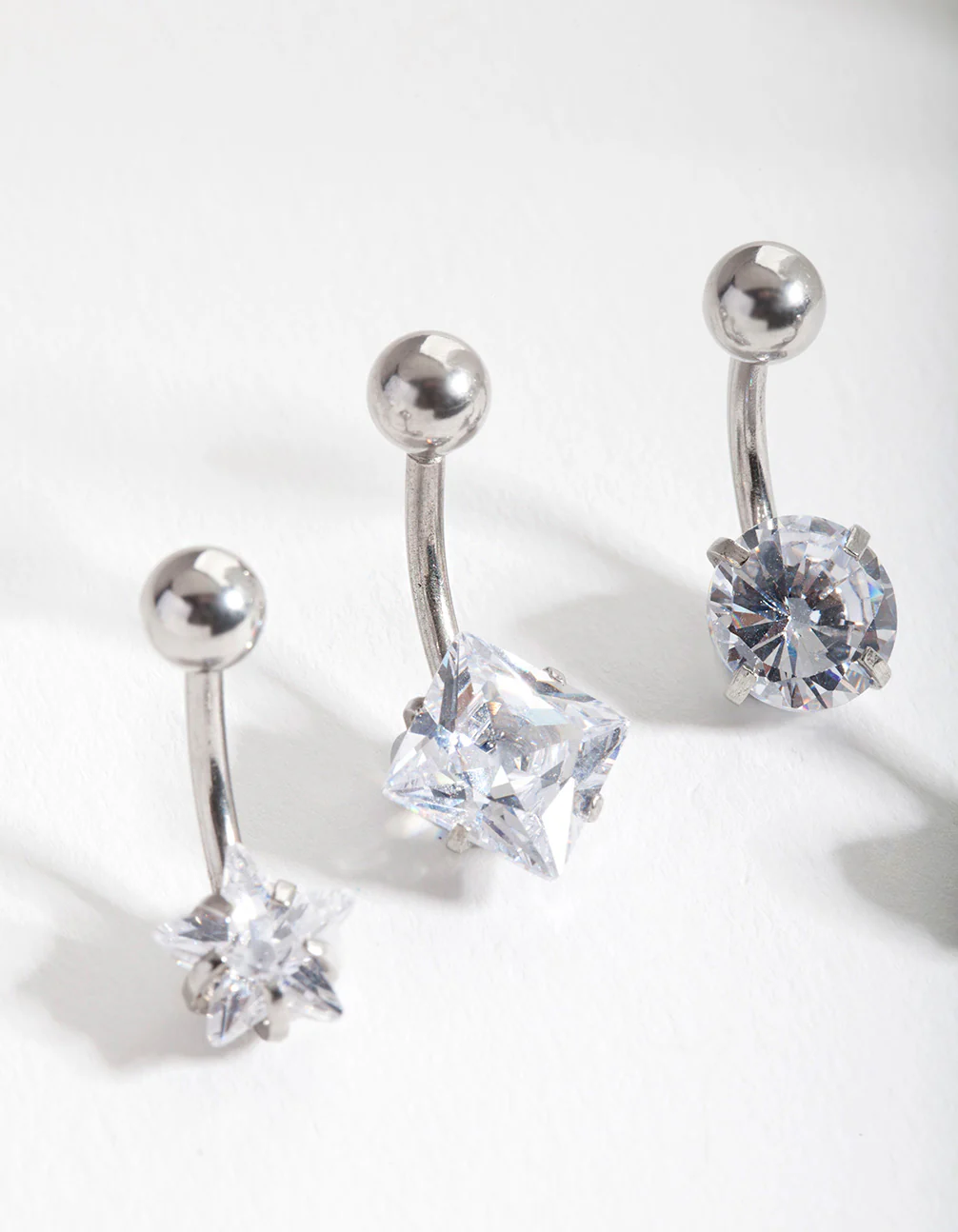 Surgical Steel Cubic Zirconia Belly Bar 4-Pack - Image 2