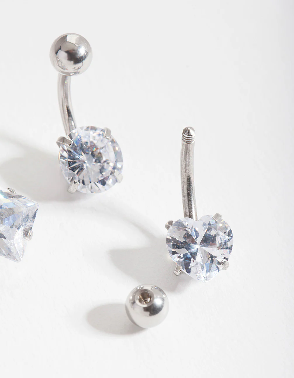 Surgical Steel Cubic Zirconia Belly Bar 4-Pack - Image 3