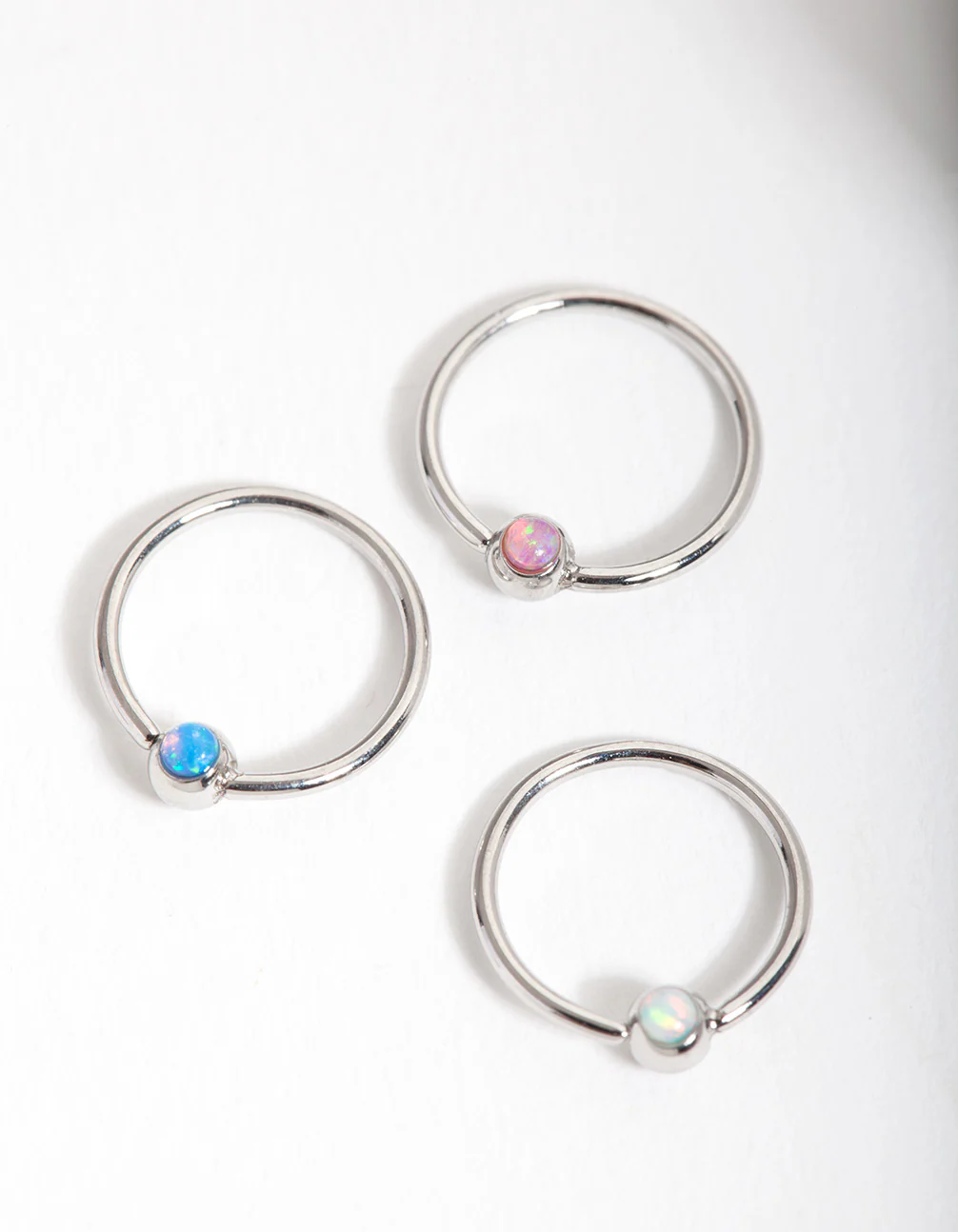 Surgical Steel Synthetic Opal Upper Hoop Pack - Image 2