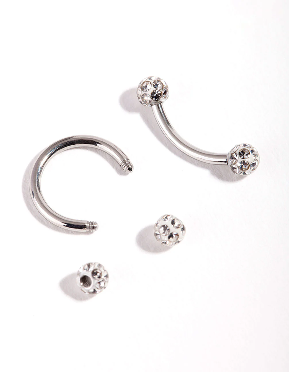Surgical Steel Diamante Horseshoe Barbell Pack - Image 3