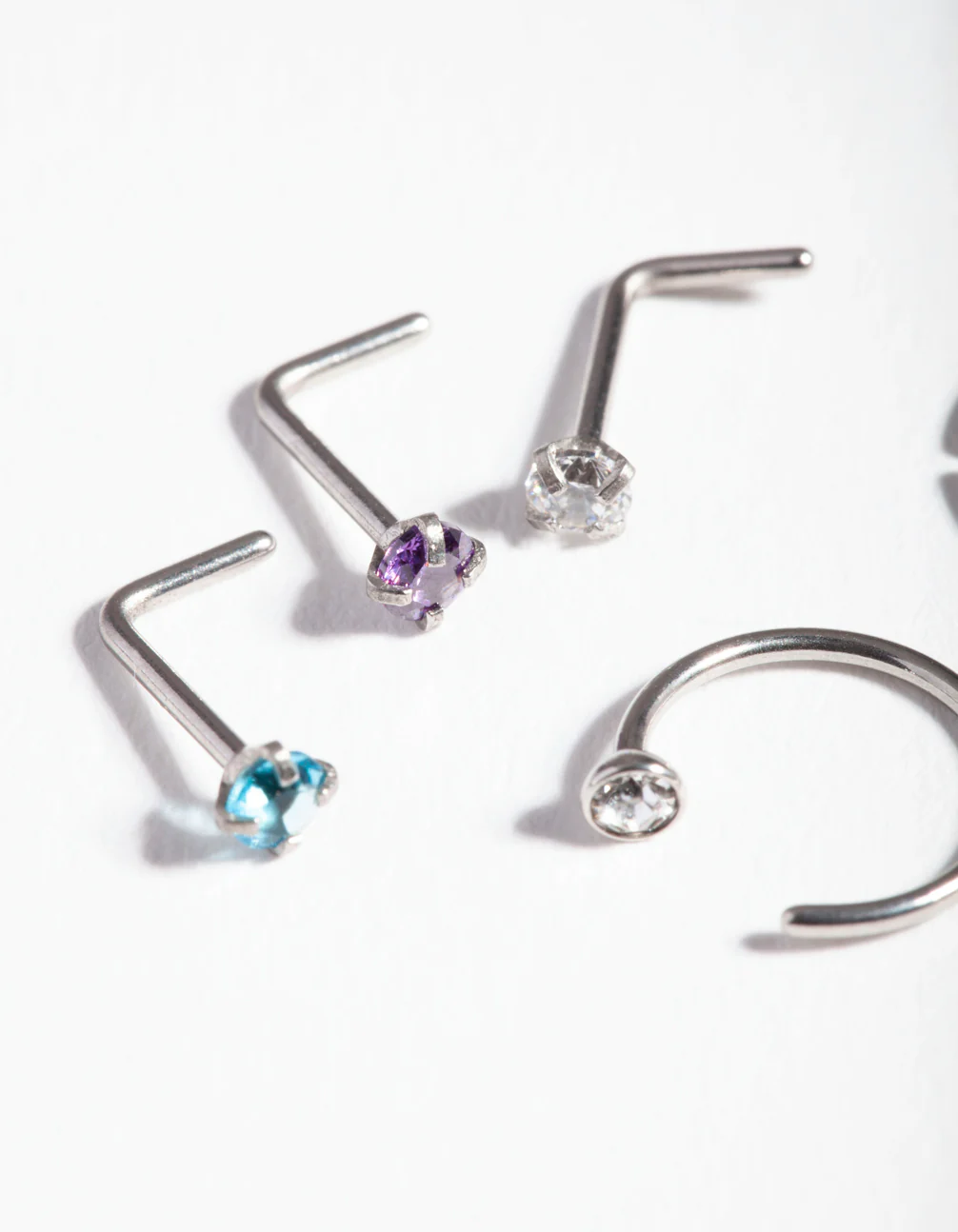 Pastel Surgical Steel Nose Stud Hoop 6-Pack - Image 2