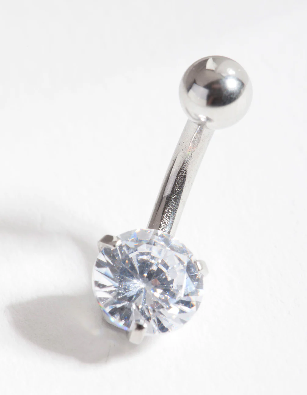 Surgical Steel  Cubic Zirconia Belly Bar - Image 2