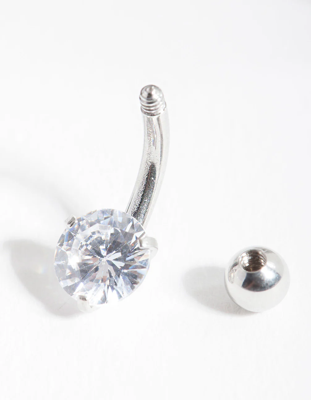 Surgical Steel  Cubic Zirconia Belly Bar - Image 3