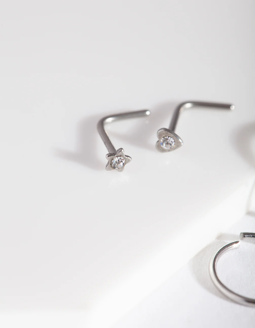 Surgical Steel Heart Nose Ring 4-Pack - Image 2