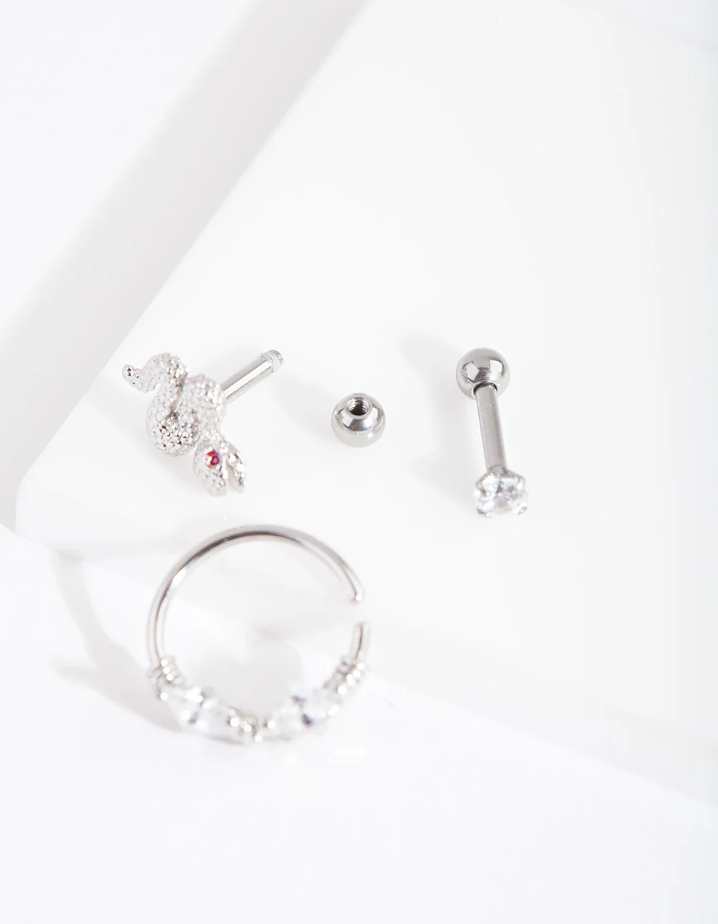 Surgical Steel Diamante Snake Barbell Pack - Image 3