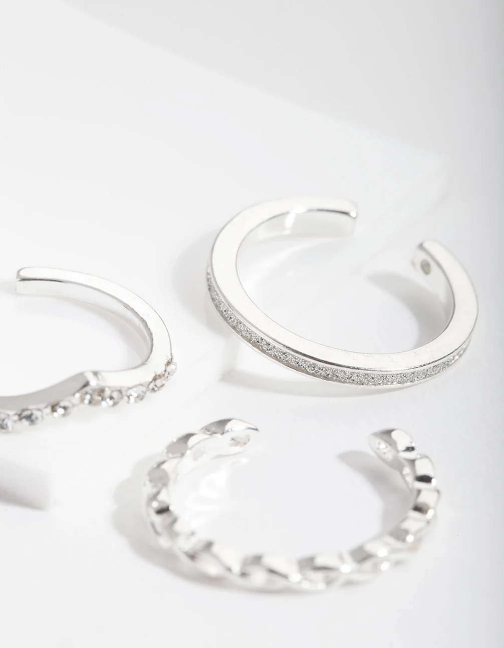 Silver Diamante Band Toe Ring Pack - Image 3