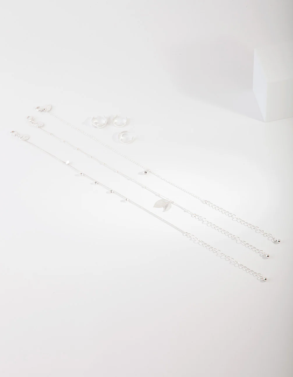 Silver Leaf Anket & Toe Ring Set - Image 2