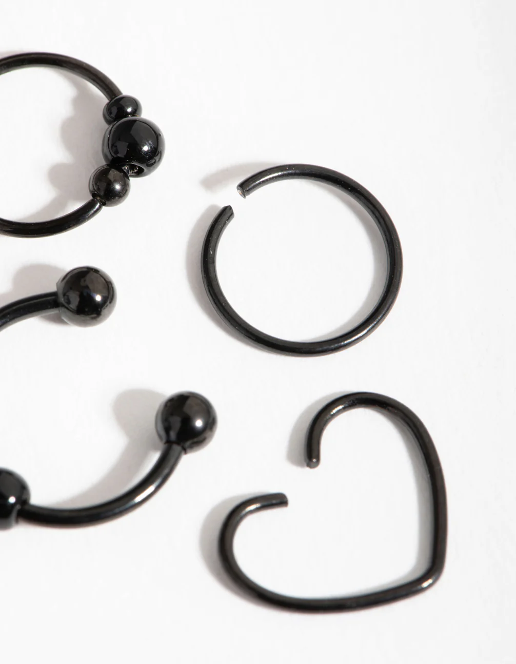 Matte Surgical Steel Heart Ring Earring 4-Pack - Image 3