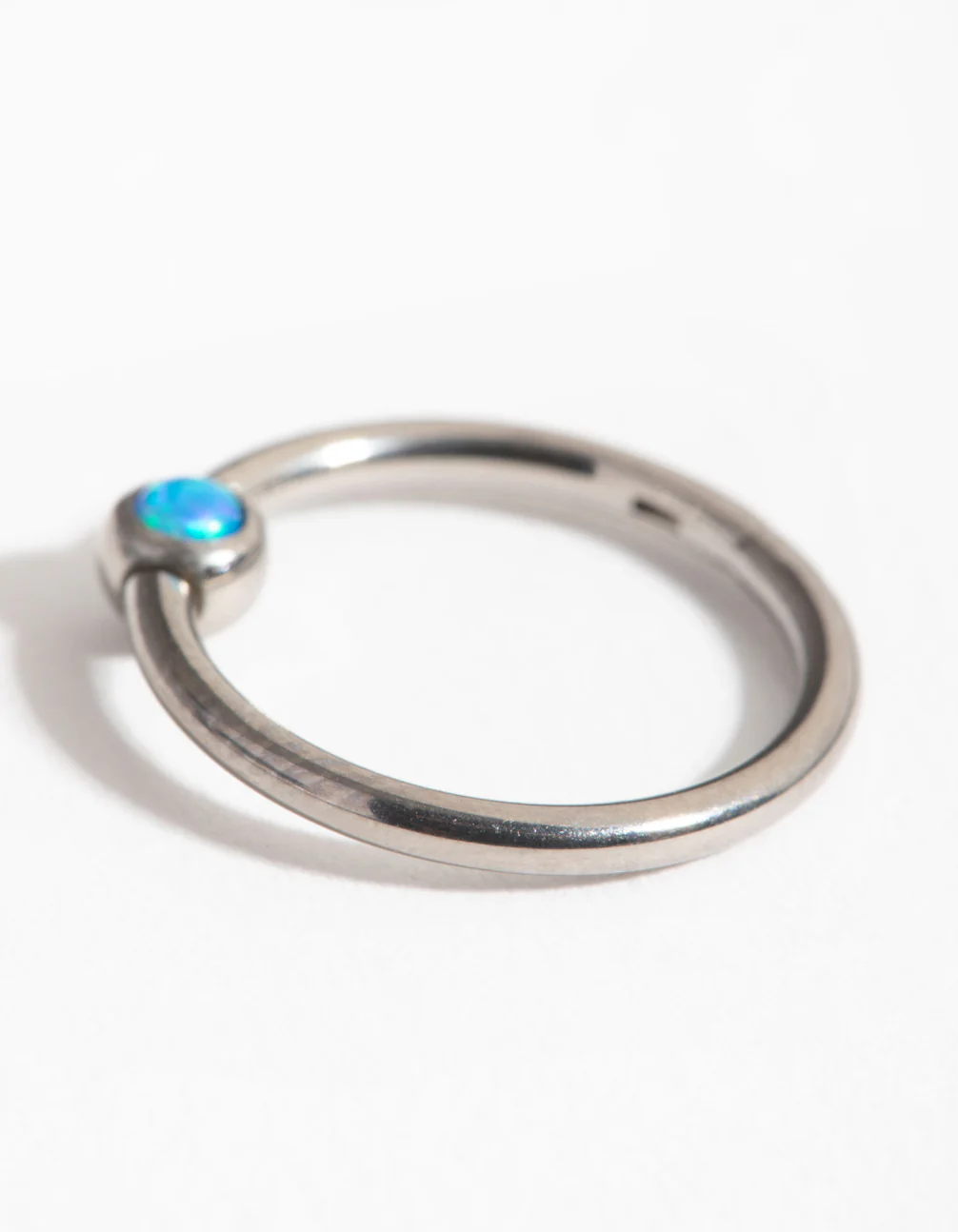 Titanium Faux Opal Belly Ring - Image 3