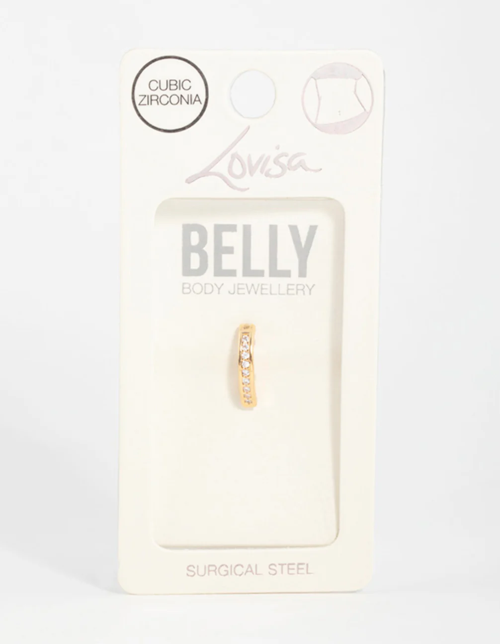 Gold Plated Surgical Steel Curved Belly Ring - Image 3