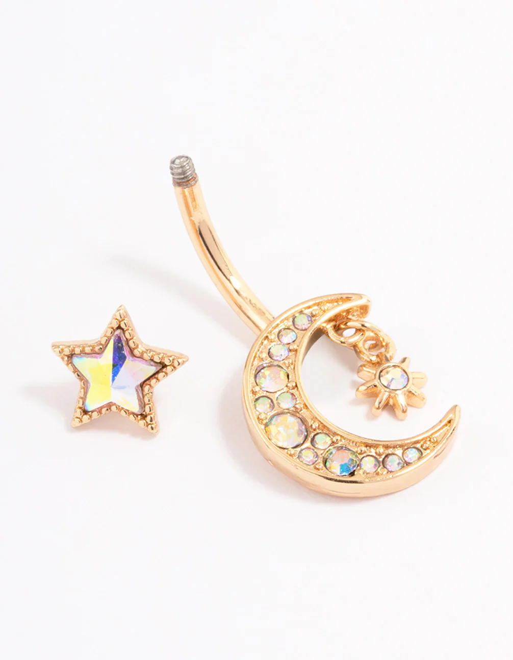 Gold Plated Surgical Steel Twilight Charm Belly Ring - Image 2