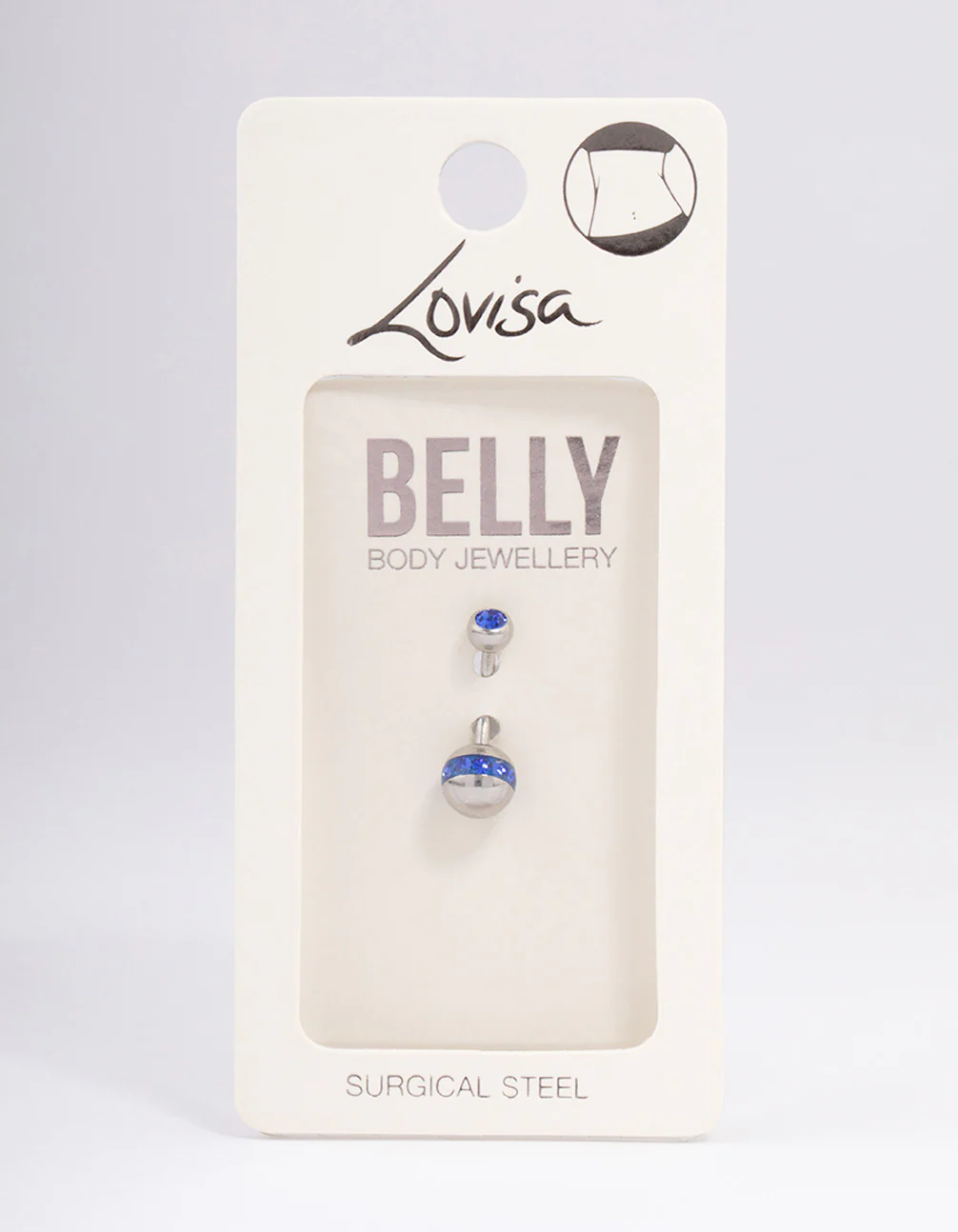 Surgical Steel Bezel & Sphere Belly Ring - Image 3