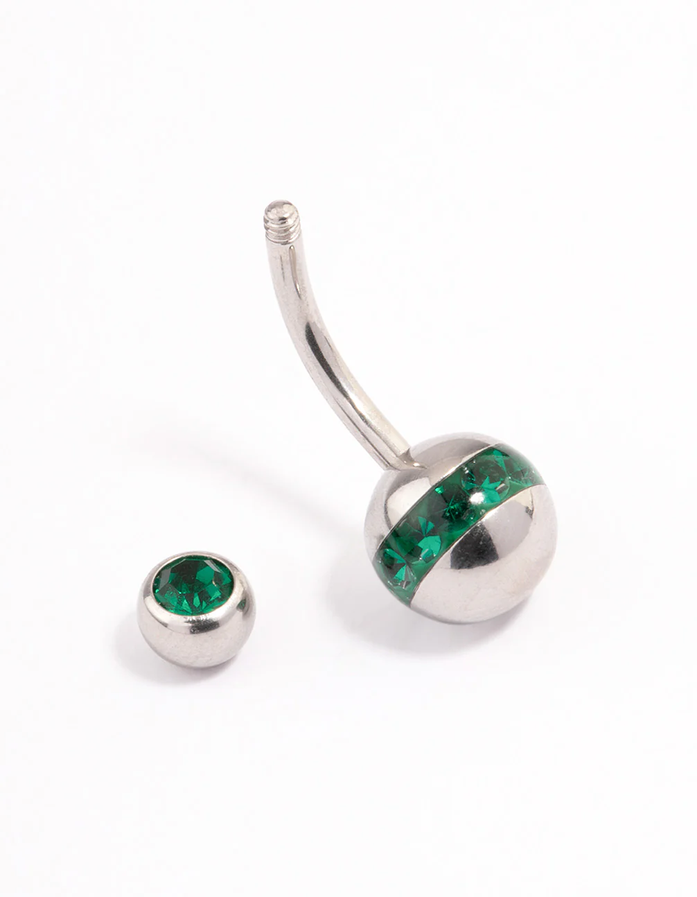 Surgical Steel Bezel & Sphere Belly Ring - Image 2