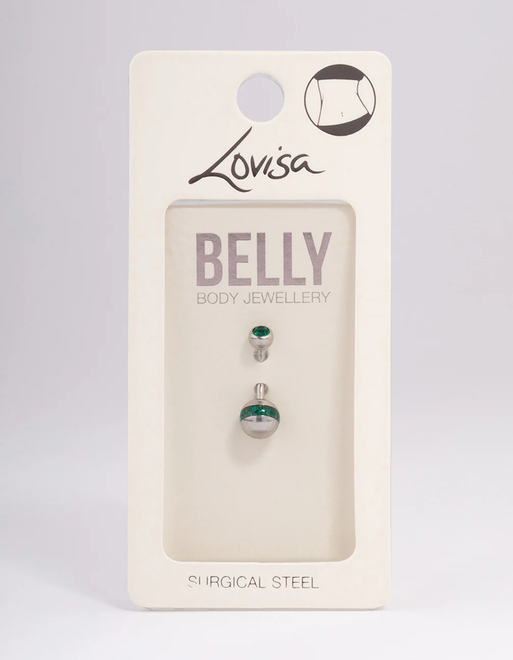 Surgical Steel Bezel & Sphere Belly Ring - Image 3