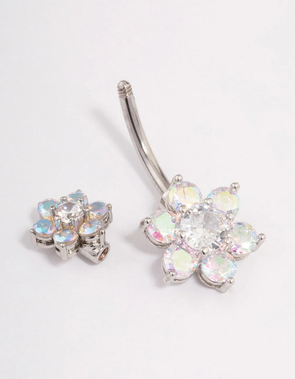 Surgical Steel Double Daisy Belly Ring - Image 2