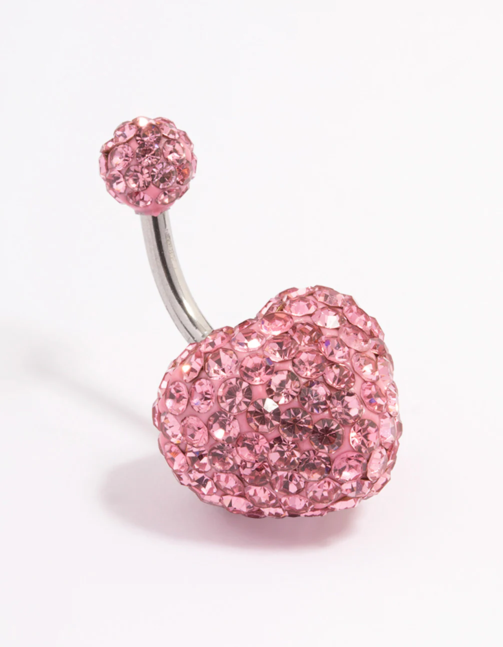 Surgical Steel Diamante Puffy Heart Belly Ring - Image 4