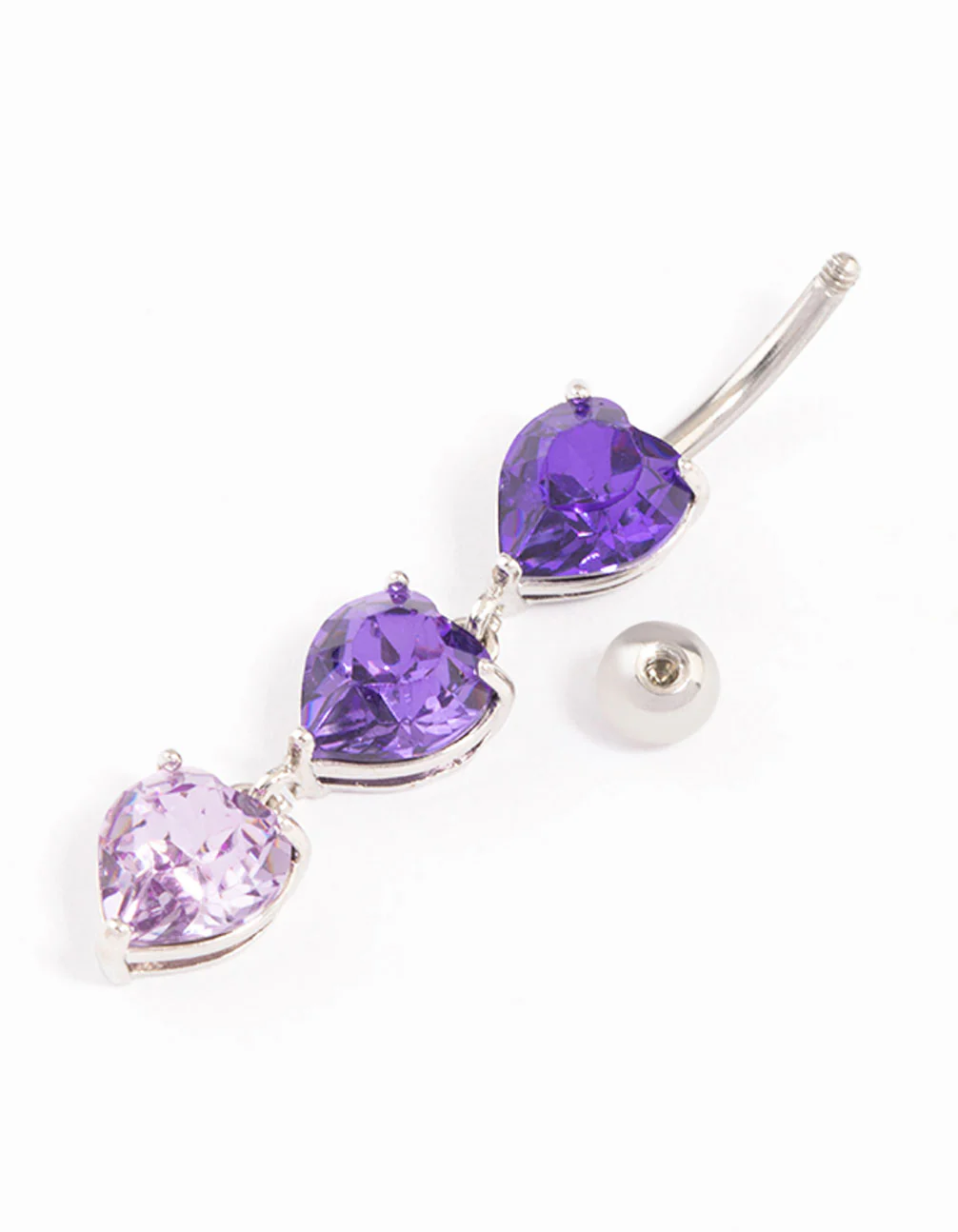 Surgical Steel Graduating Heart Ombre Belly Ring - Image 2