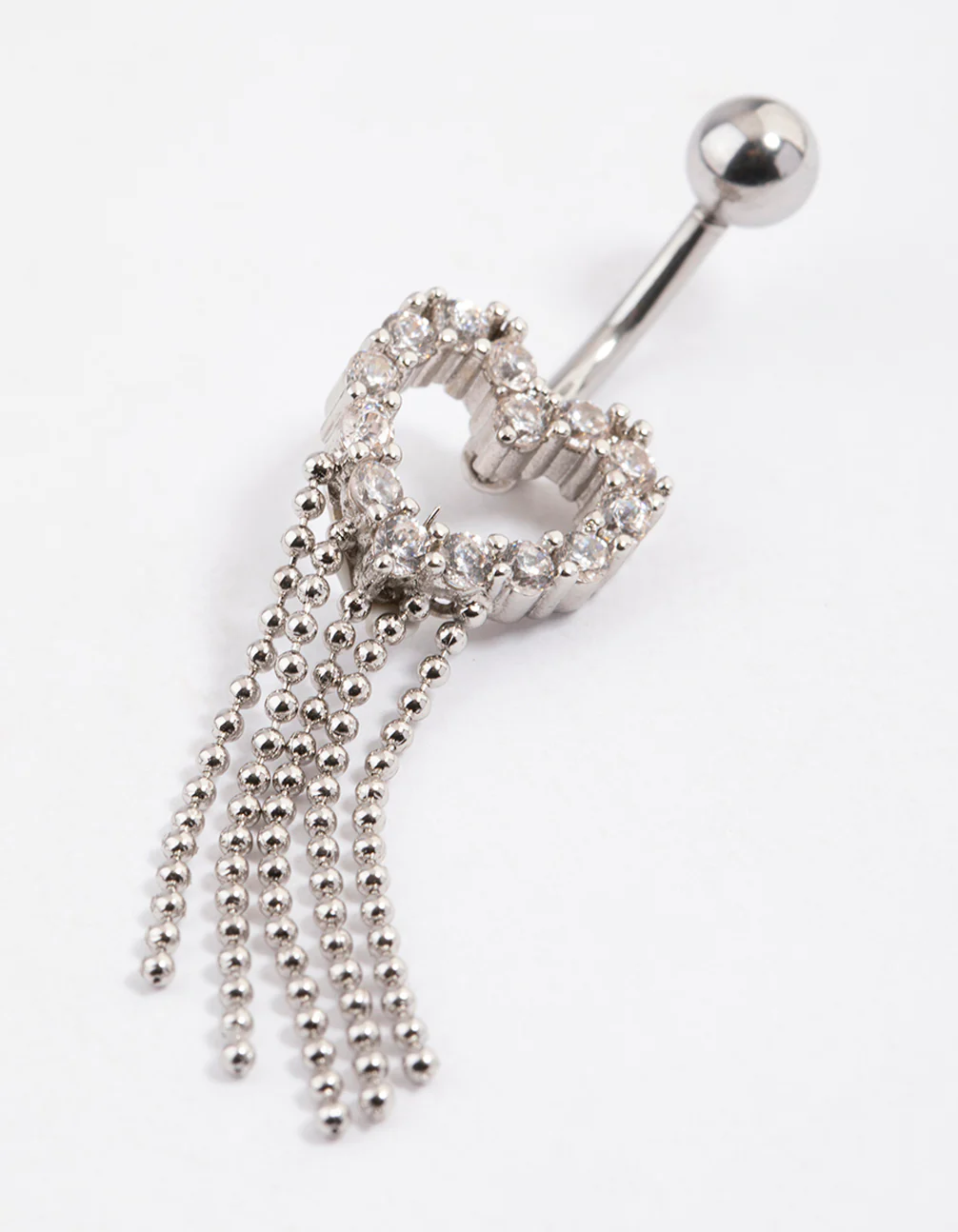 Surgical Steel Heart Trail Strand Belly Ring - Image 2