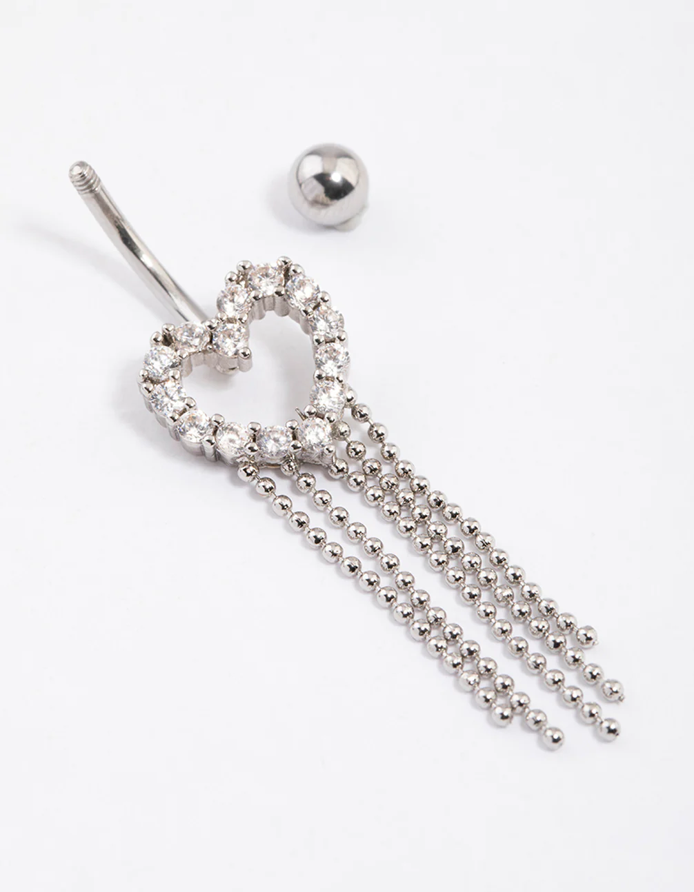 Surgical Steel Heart Trail Strand Belly Ring - Image 3