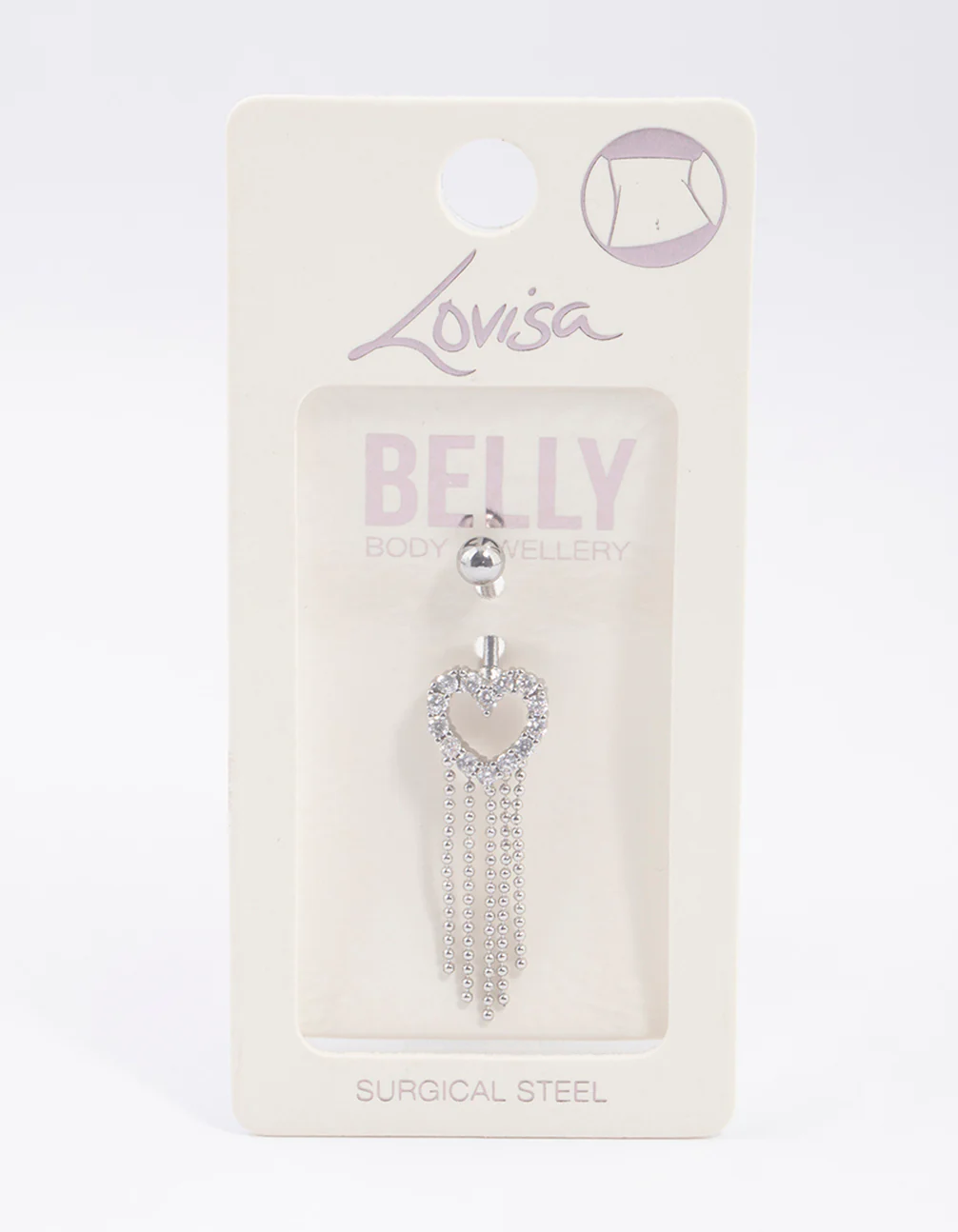 Surgical Steel Heart Trail Strand Belly Ring - Image 4