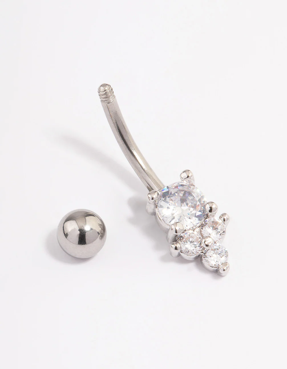 Surgical Steel Round & Triangle Claw Belly Ring - Image 2