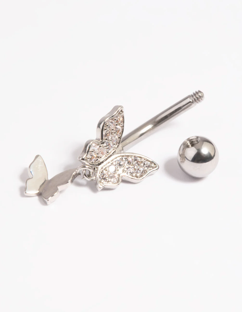 Surgical Steel Butterfly Belly Bar - Image 3