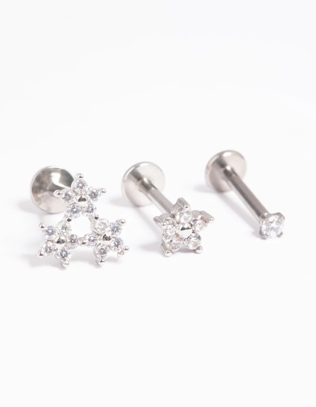 Titanium Cubic Zirconia Floral Flat Back Pack - Image 2