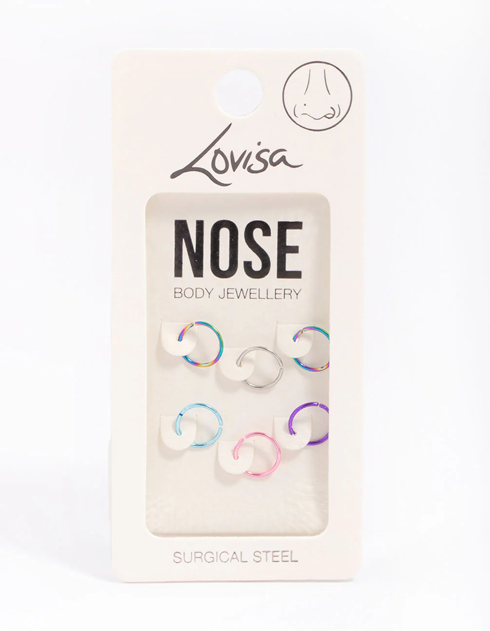 Surgical Steel Metallic Nose Ring 6-Pack - Image 3