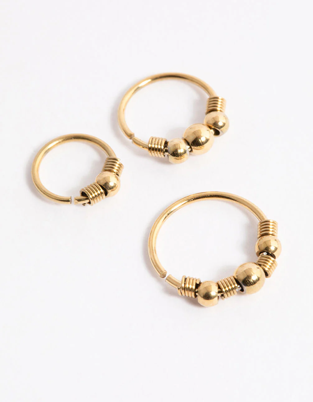 Gold Plated Surgical Steel Multi Size Ball Nose Stud Pack - Image 2