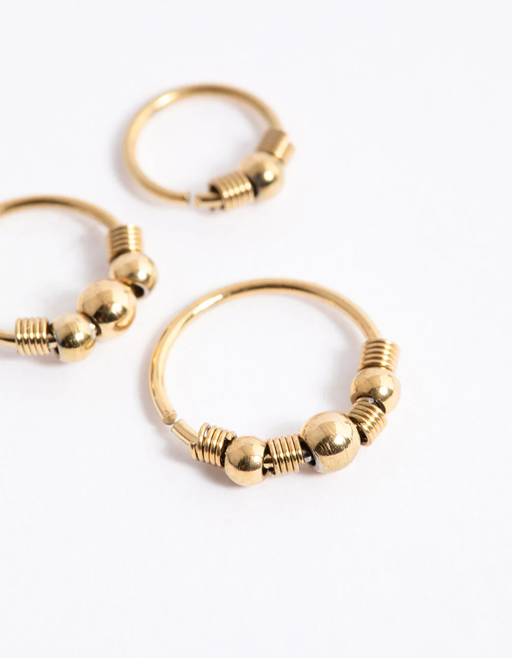 Gold Plated Surgical Steel Multi Size Ball Nose Stud Pack - Image 3