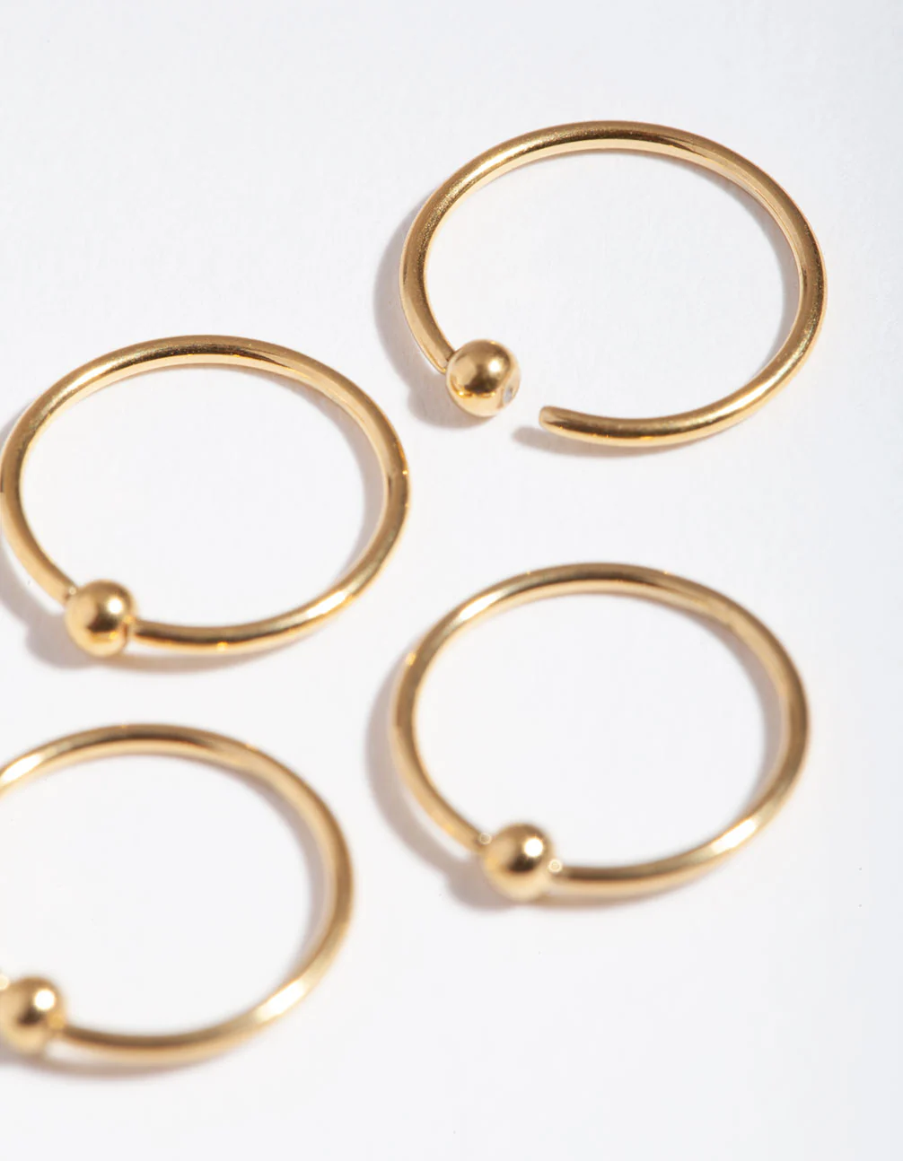 Gold Ball Nose Ring 4-Pack - Image 2