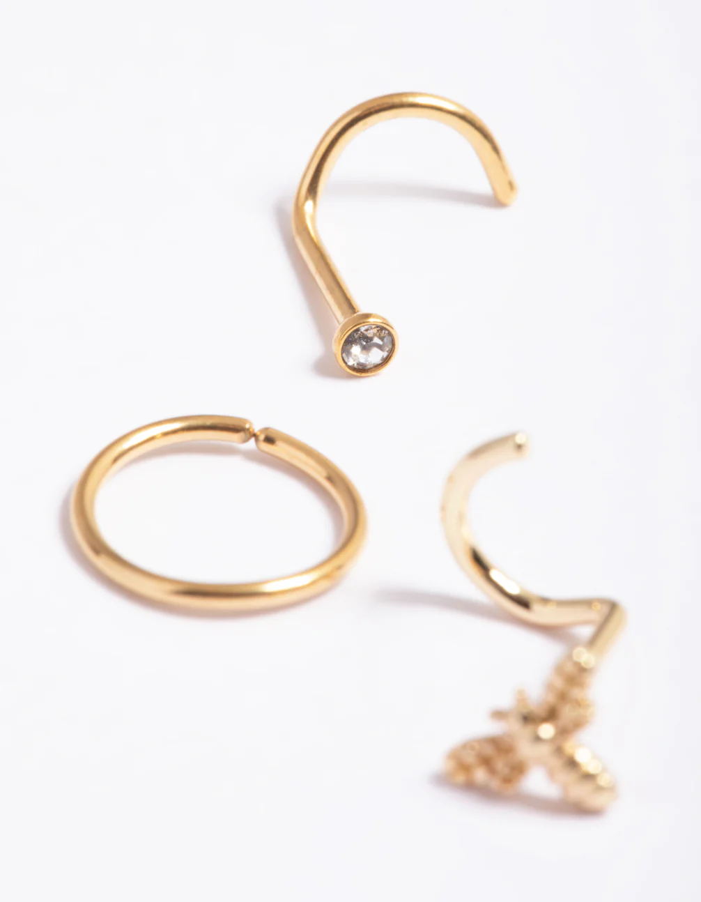 Gold Plated Surgical Steel Bee Nose Stud Pack - Image 3