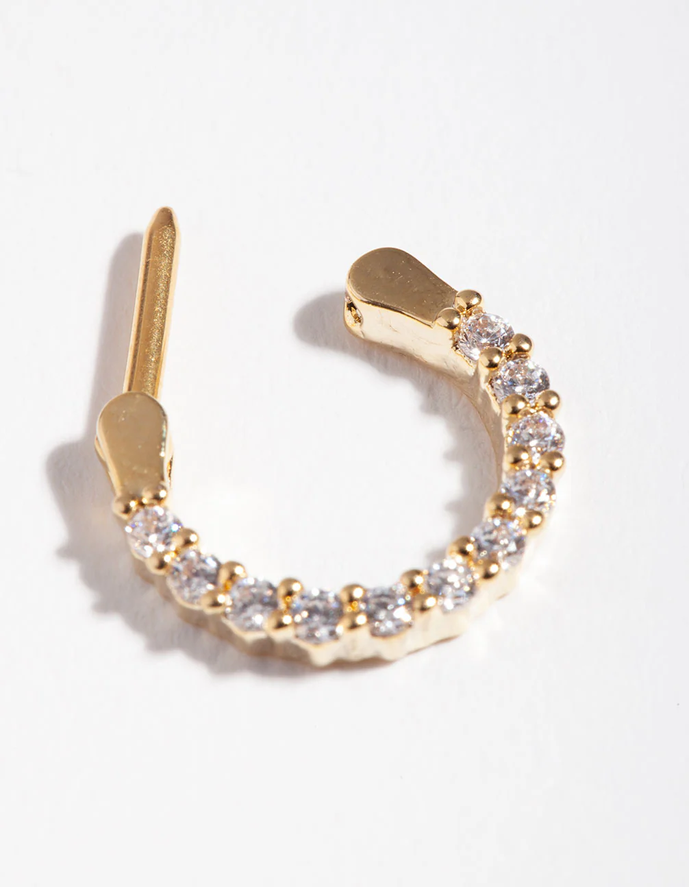 Gold Surgical Steel Cubic Zirconia Septum Clicker - Image 3