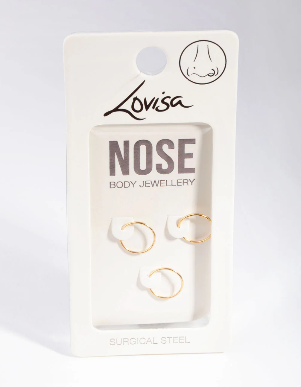 Gold Plain Nose Ring Pack - Image 3