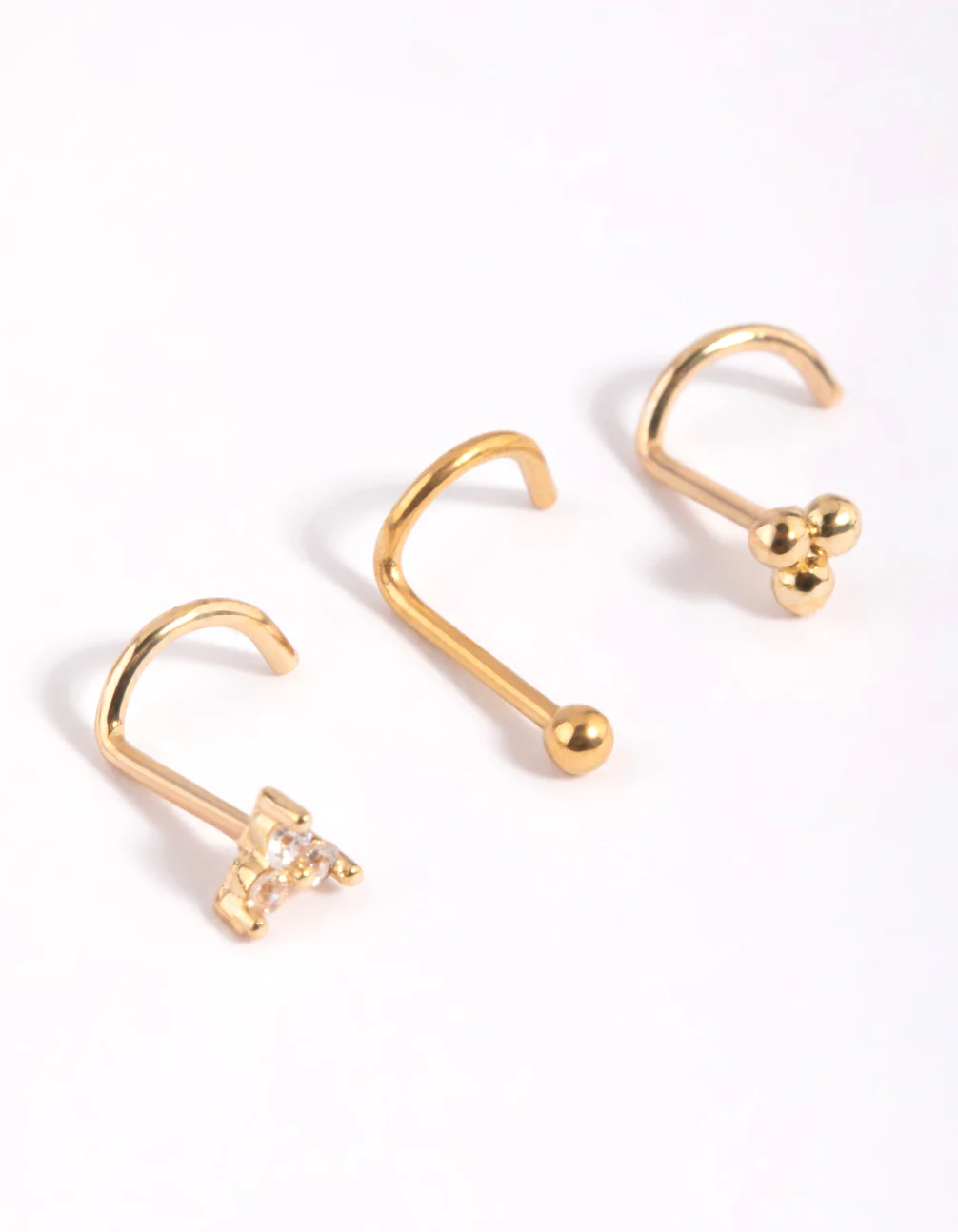 Gold Plated Surgical Steel Flower Nose Studs - Image 2