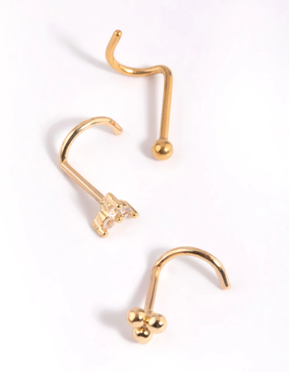 Gold Plated Surgical Steel Flower Nose Studs - Image 3