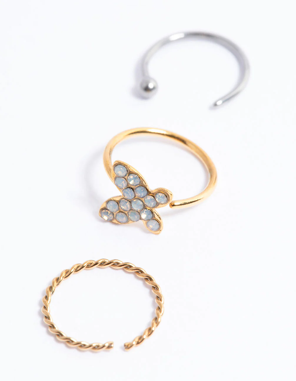 Surgical Steel Mixed Cubic Zirconia Nose Stud Pack - Image 3