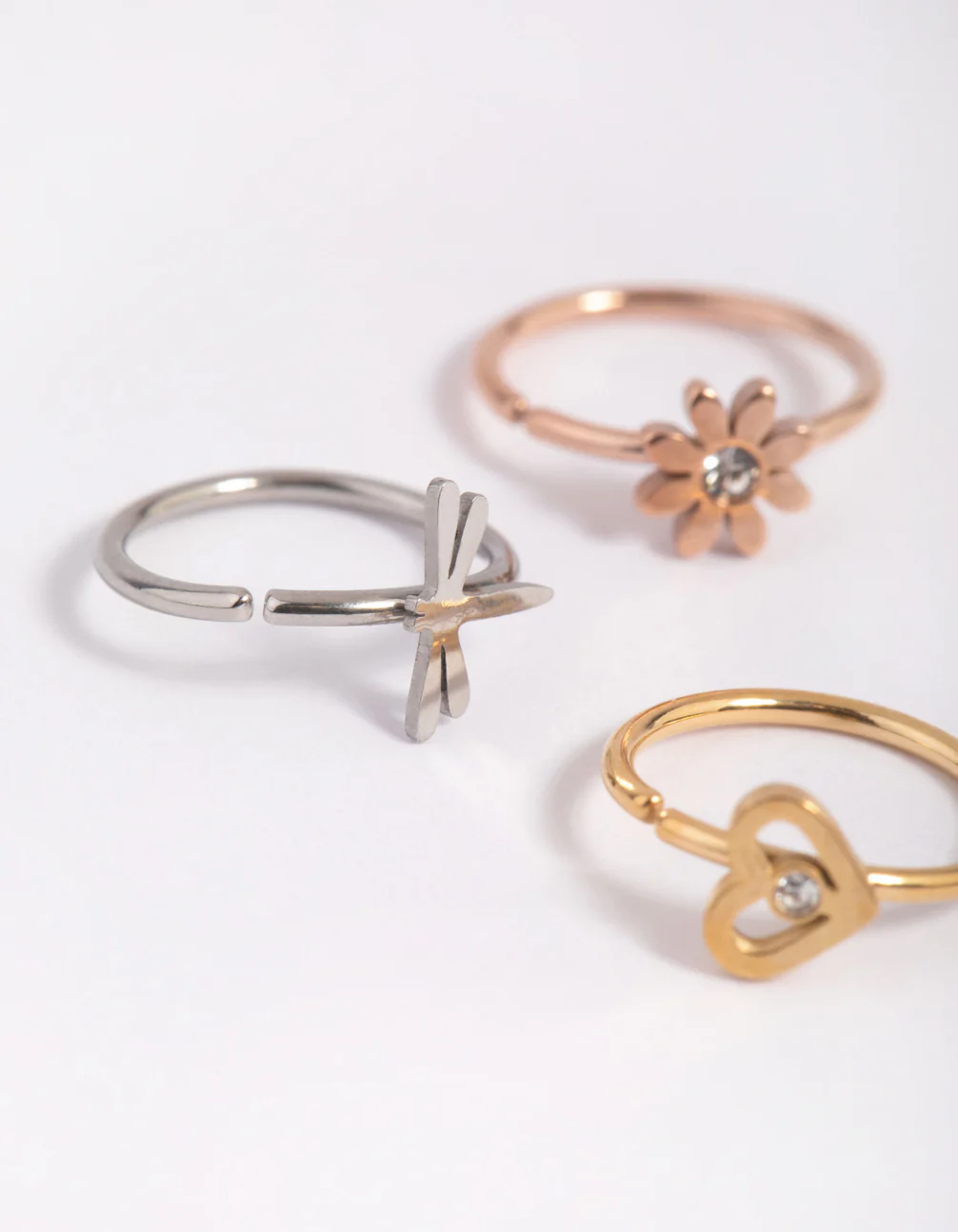 Surgical Steel Charm Nose Ring Pack - Image 2