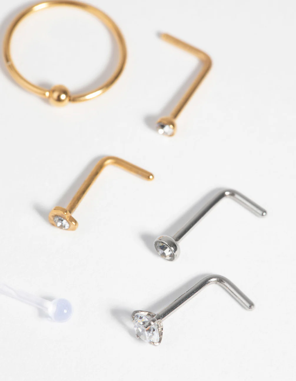 Surgical Steel & Silicone Nose Stud & Ring 6-Pack - Image 2