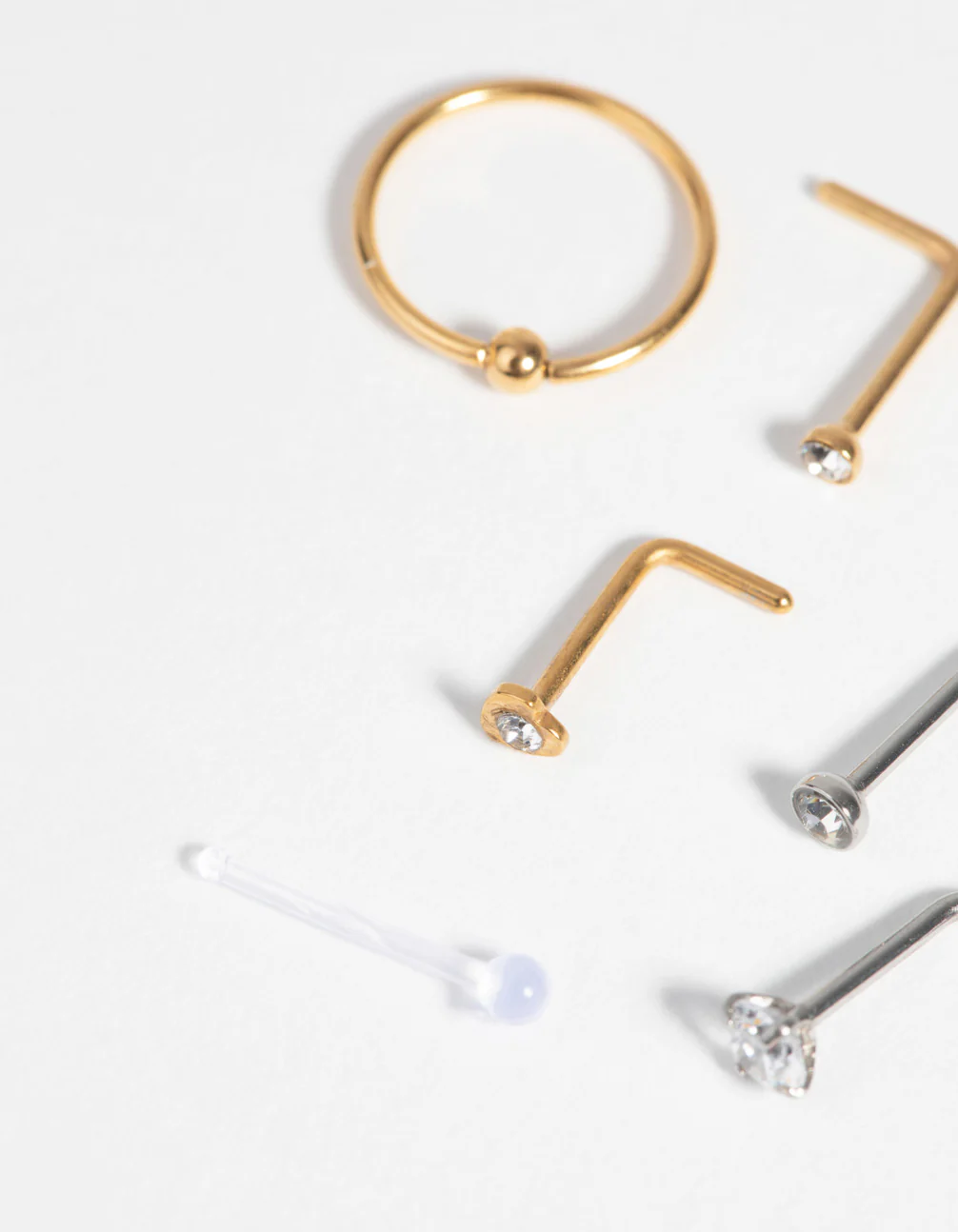 Surgical Steel & Silicone Nose Stud & Ring 6-Pack - Image 3