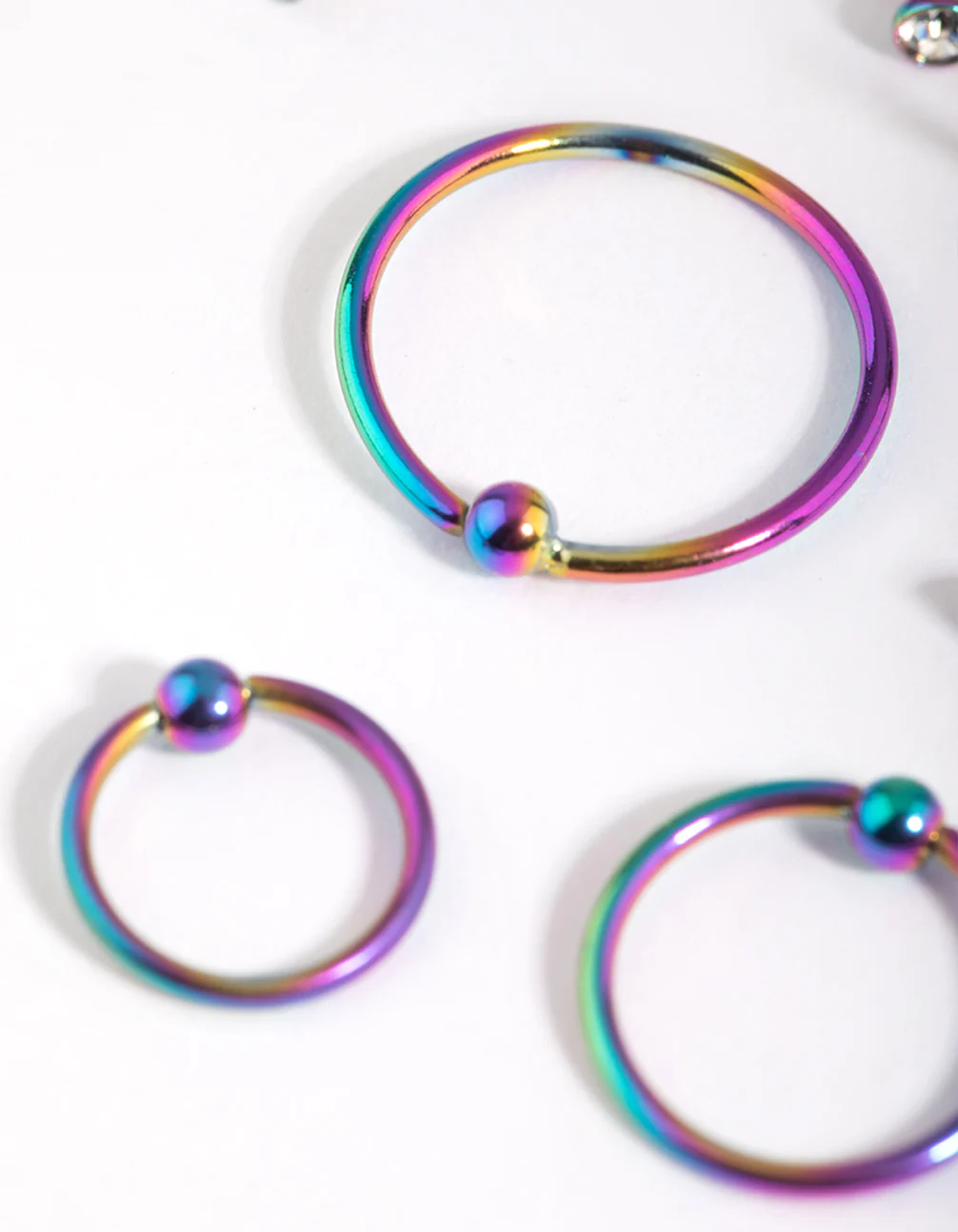 Surgical Steel Rainbow Nose Ring 6-Pack - Image 2