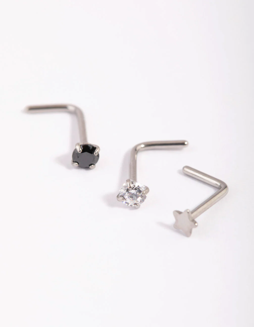 Surgical Steel Star & Diamante Nose Studs - Image 3