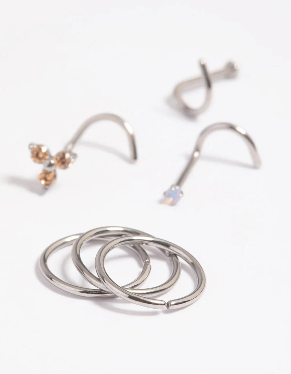 Surgical Steel Diamante Nose Stud 6-Pack - Image 2