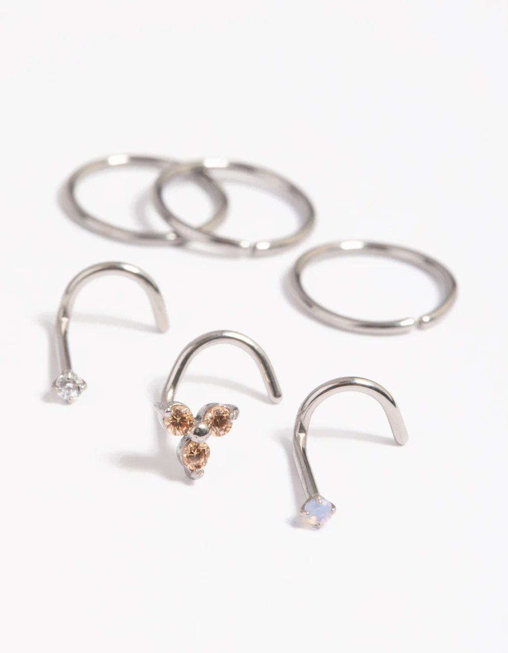 Surgical Steel Diamante Nose Stud 6-Pack - Image 3