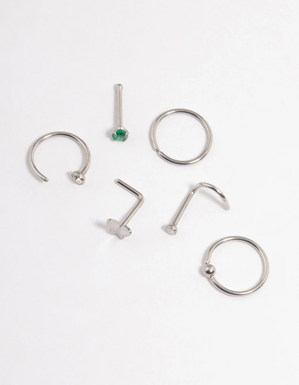 Surgical Steel Butterfly Green Nose 6-Pack - Image 2