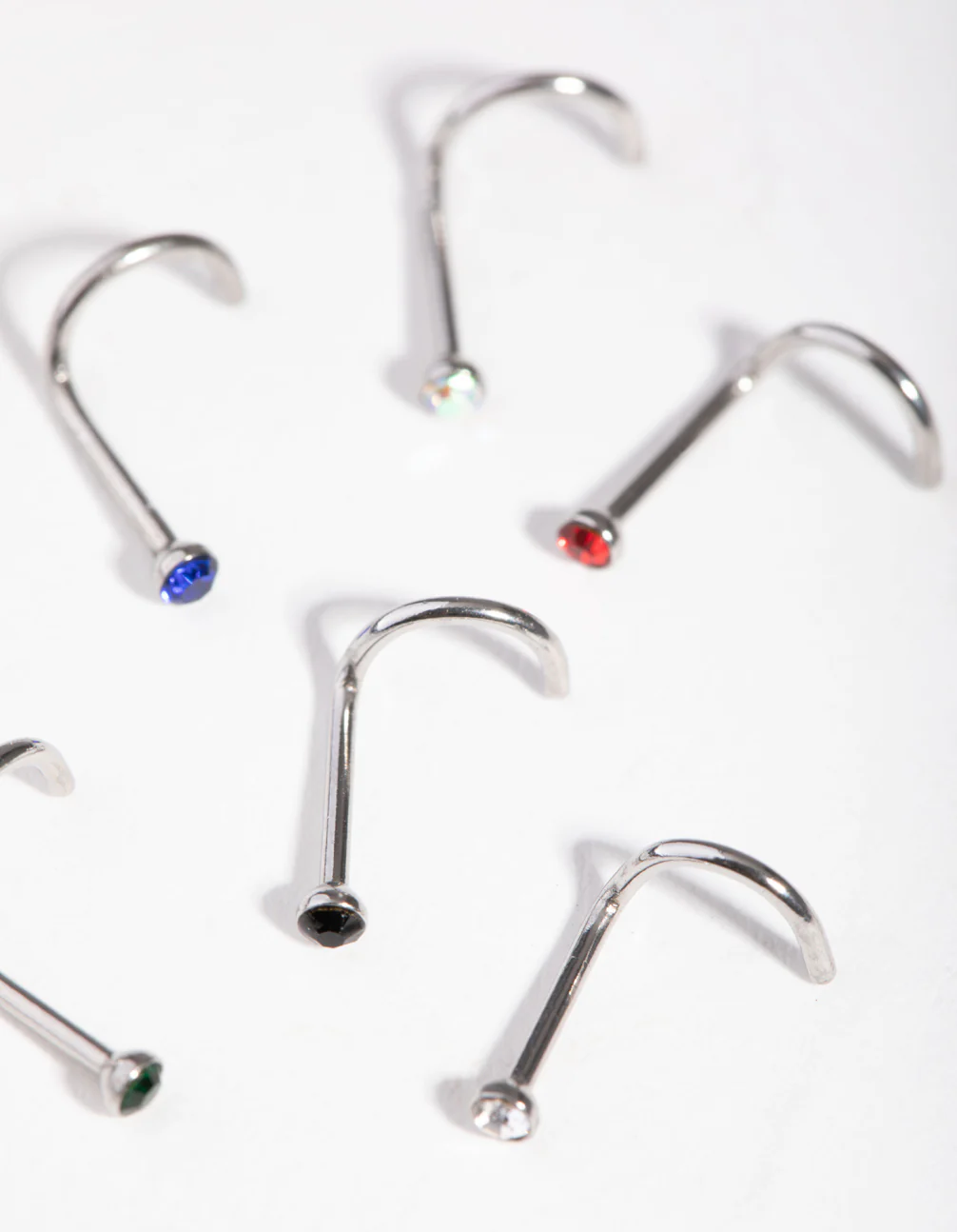 Surgical Steel Classic Gem Nose Stud 6-Pack - Image 2