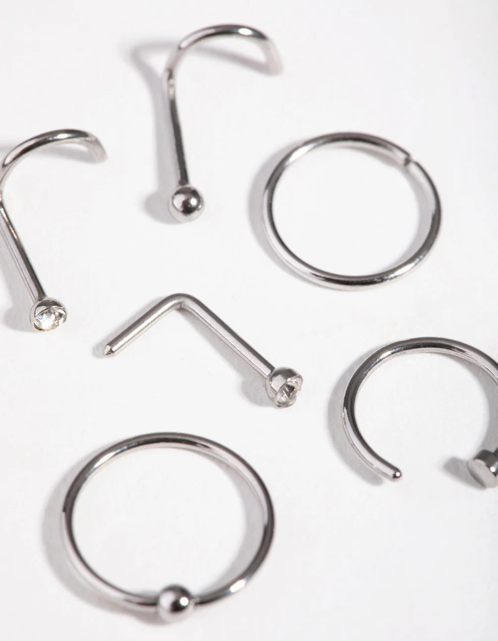 Surgical Steel Classic Mixed Nose Piercing 6-Pack - Image 2