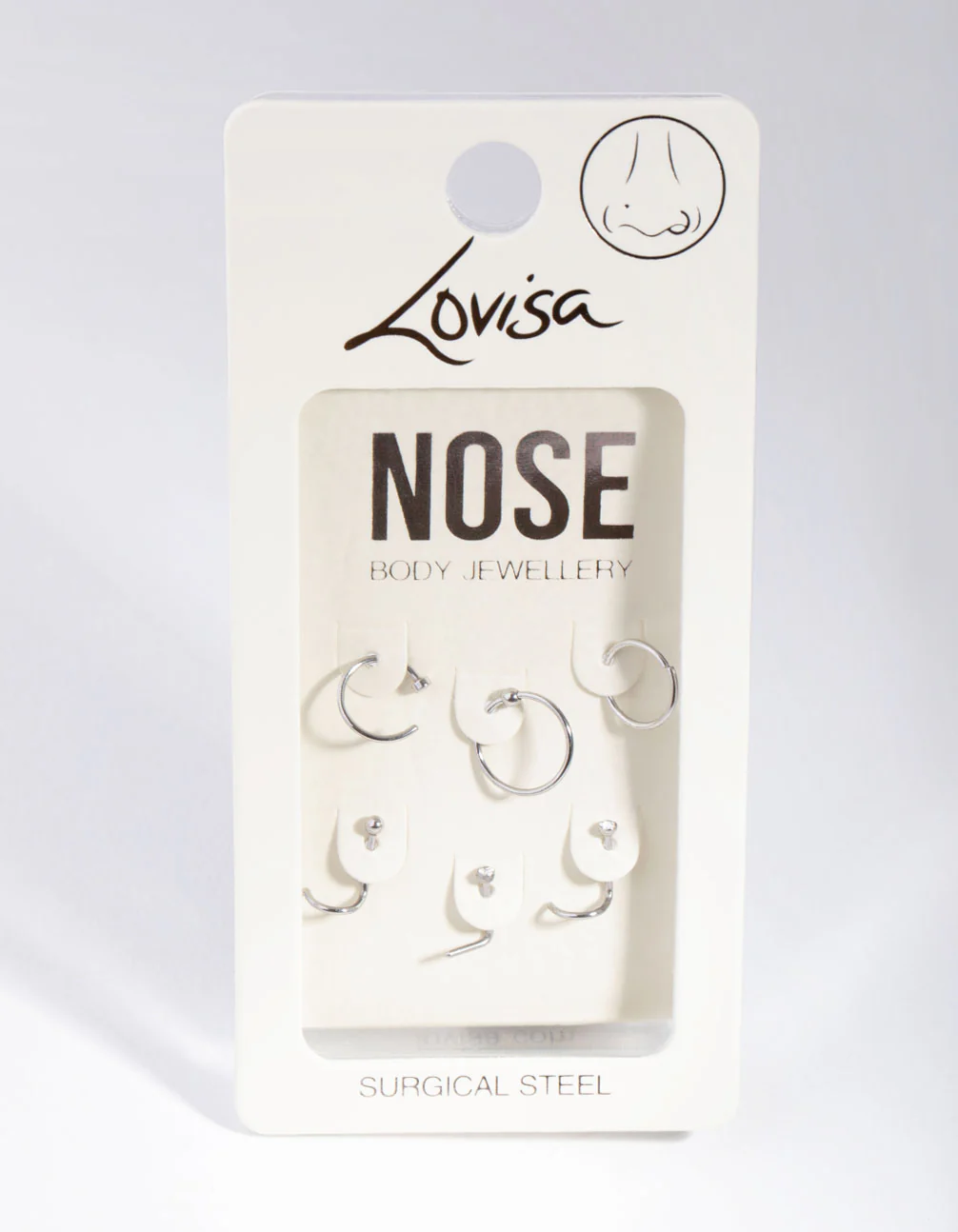 Surgical Steel Classic Mixed Nose Piercing 6-Pack - Image 3